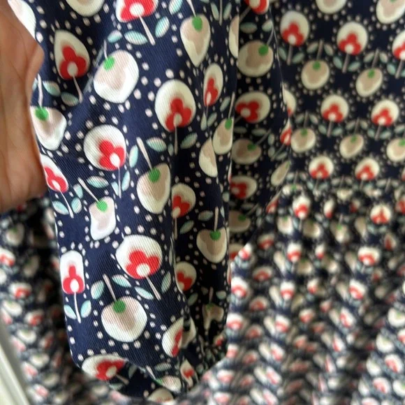 Boden midi floral jersey dress women’s size 14r with navy blue & pockets nwt - Picture 5 of 5
